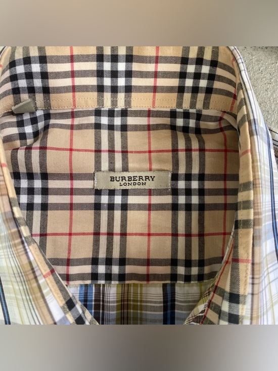 Vintage Burberry London Men’s Plaid Nova Check Button Down Shirt - Picture 4 of 6